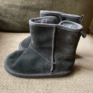 Grey Suede Toddler Boots Velcro Booties Shoes